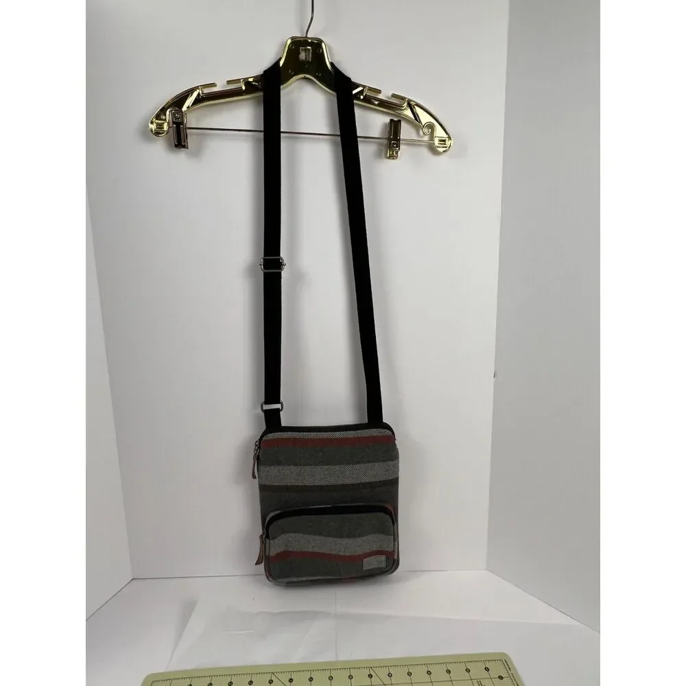 HEX Westmore Crossbody Sling Bag Gray Red Striped Padded iPad/tablet bag